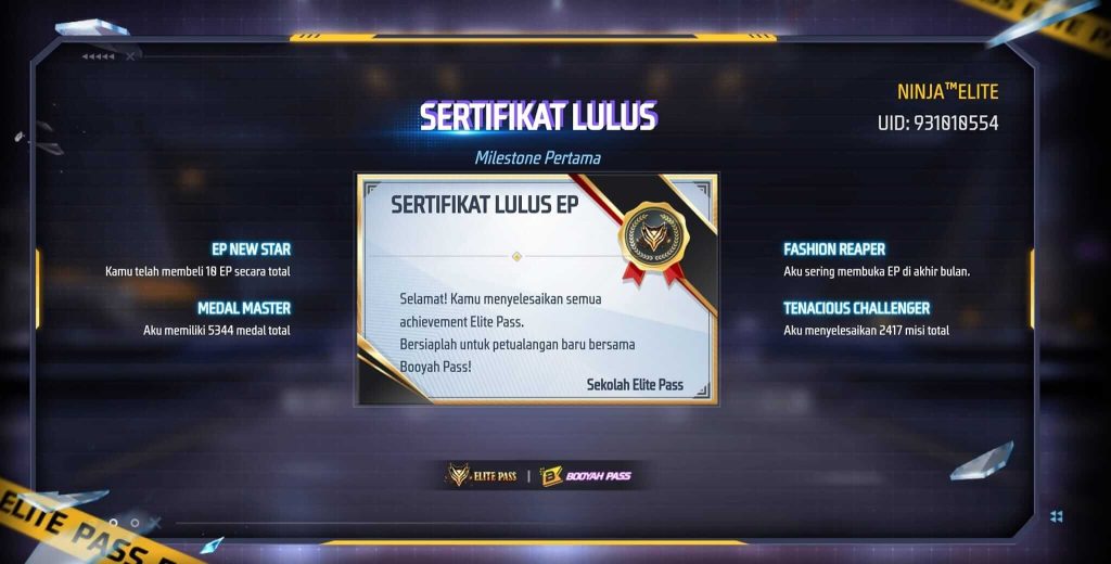 Foto Sertifikat Lulus EP FF, Begini Cara Mendapatkannya