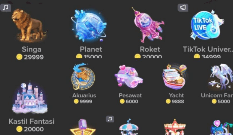 Gift Singa di Tiktok